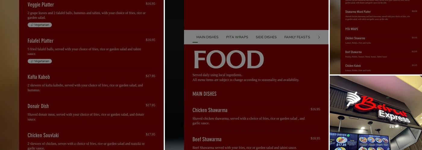 Beirut Express Menu