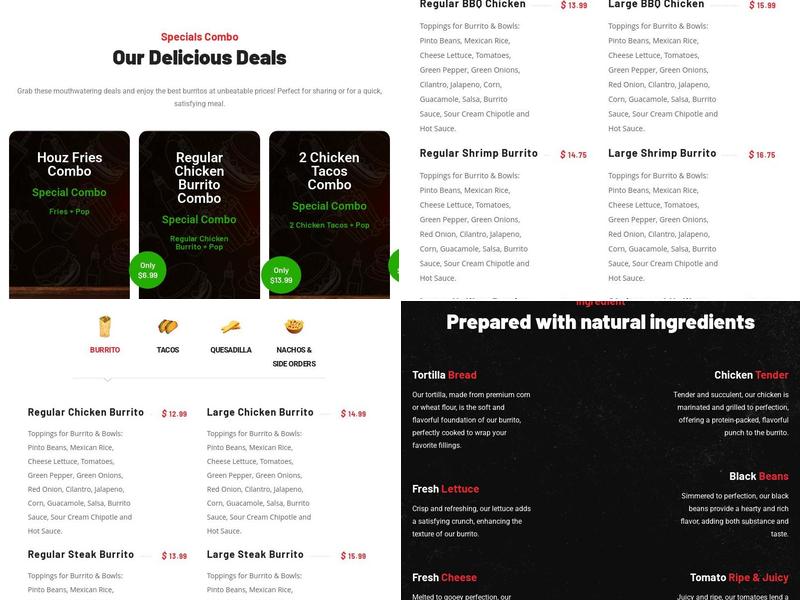 Burrito Houz Menu