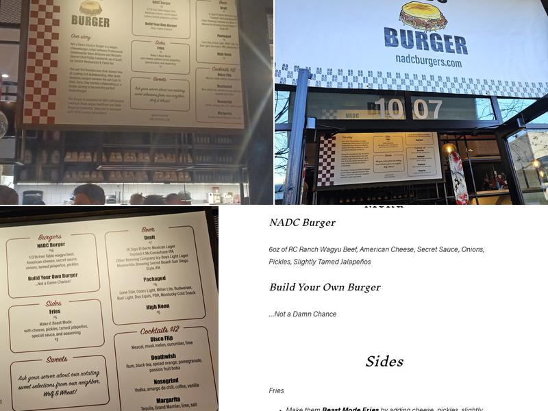 NADC Burger Menu