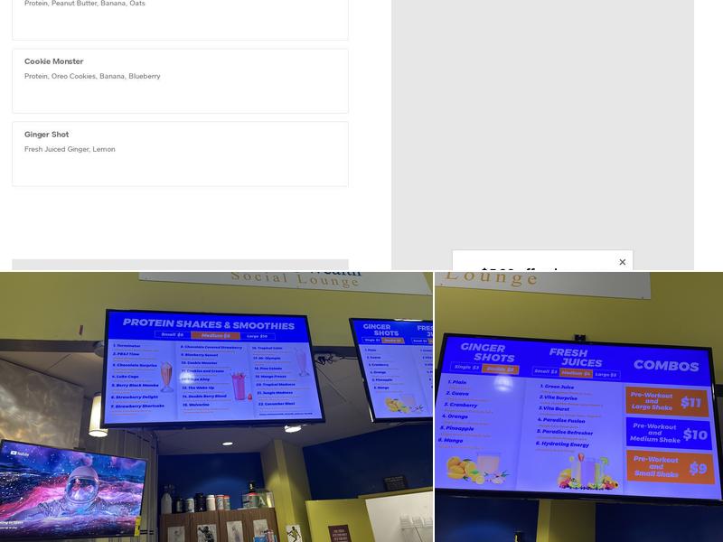 Health is Wealth Juice Bar Menu