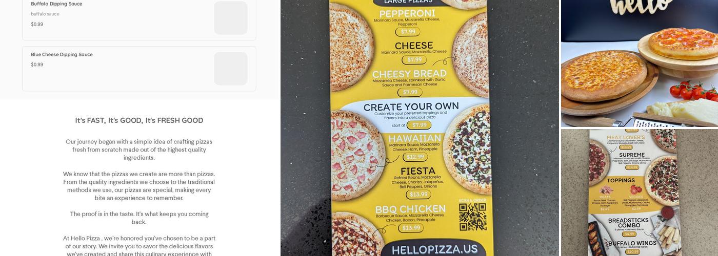 HELLO PIZZA Menu