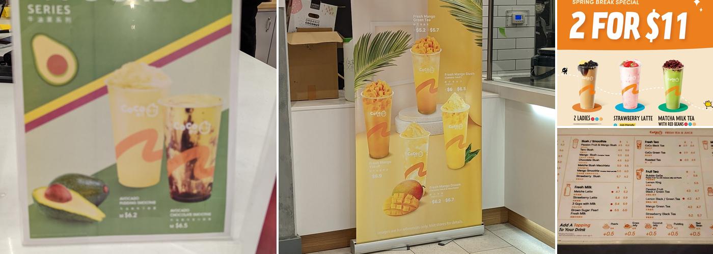 CoCo Fresh Tea & Juice Menu
