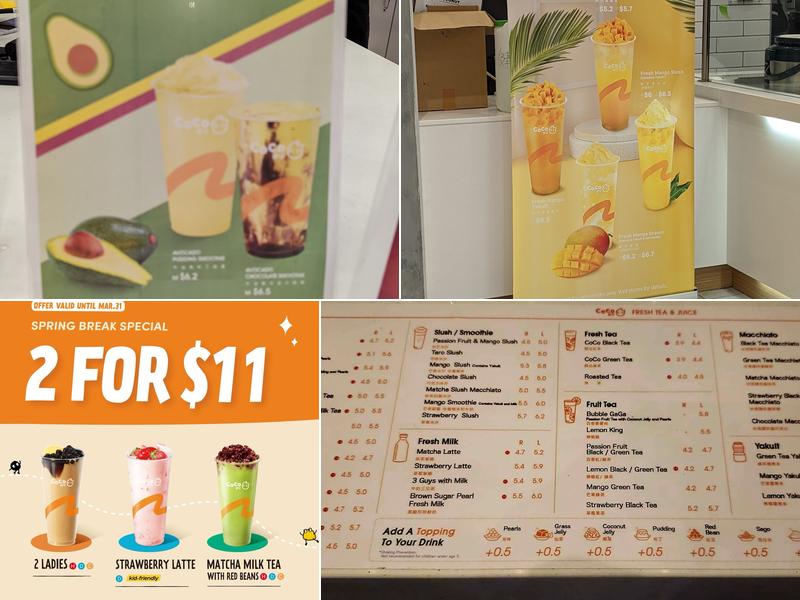 CoCo Fresh Tea & Juice Menu