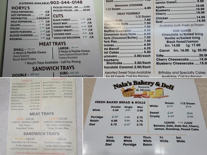 Nala's Bakery & Deli Menu