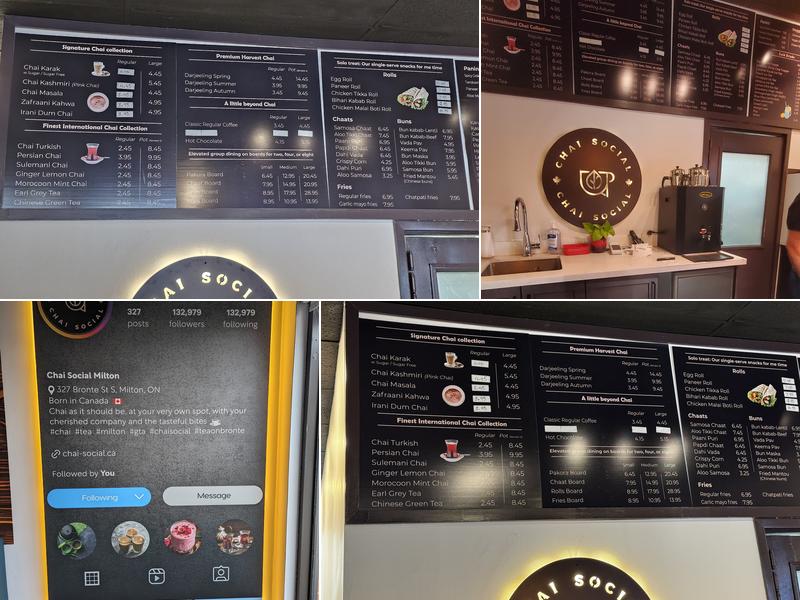 Chai Social - Milton Menu
