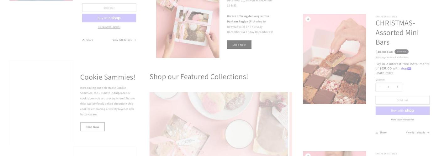 Sweets on Stainton Menu