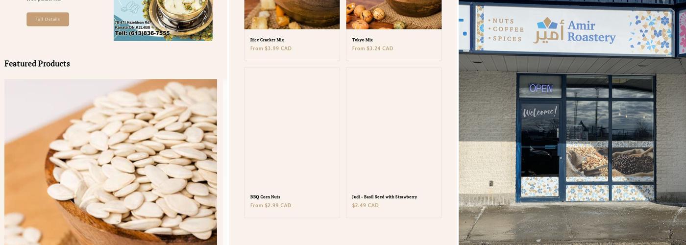 Amir Roastery Inc.محمصة أمير Menu