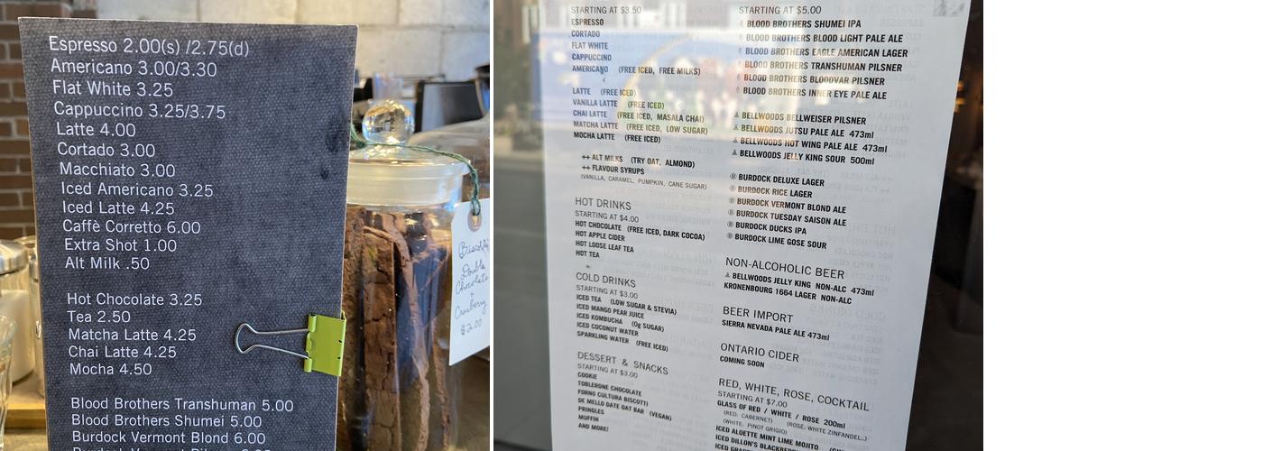 Crestfallen Menu
