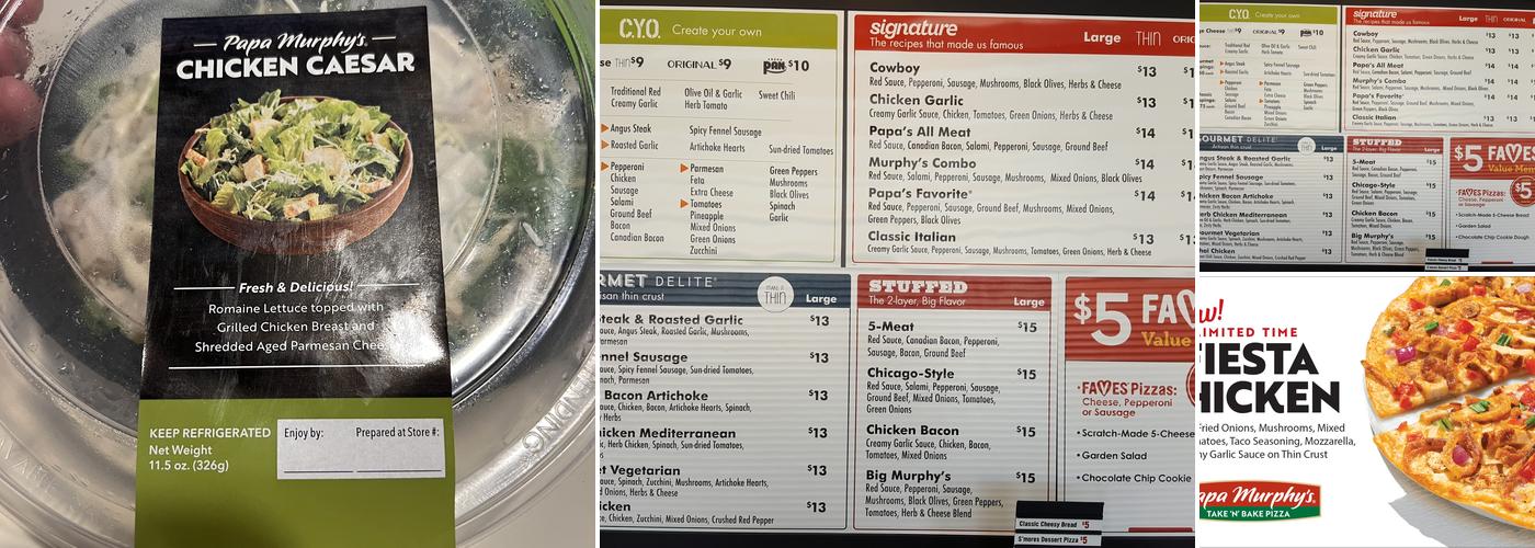 Papa Murphy's | Take 'N' Bake Pizza Menu