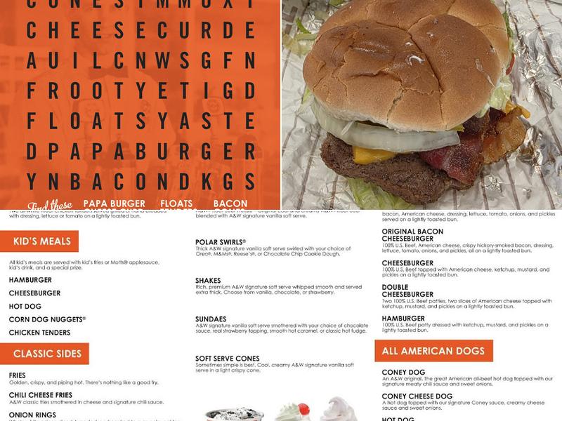 A&W Menu