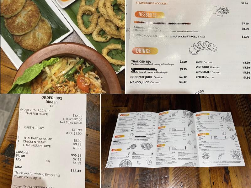 Every Thai Menu