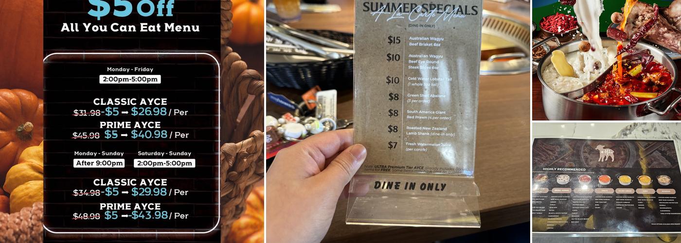 Happy Lamb Hot Pot, Murray Menu