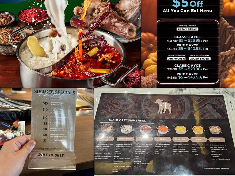 Happy Lamb Hot Pot, Murray Menu