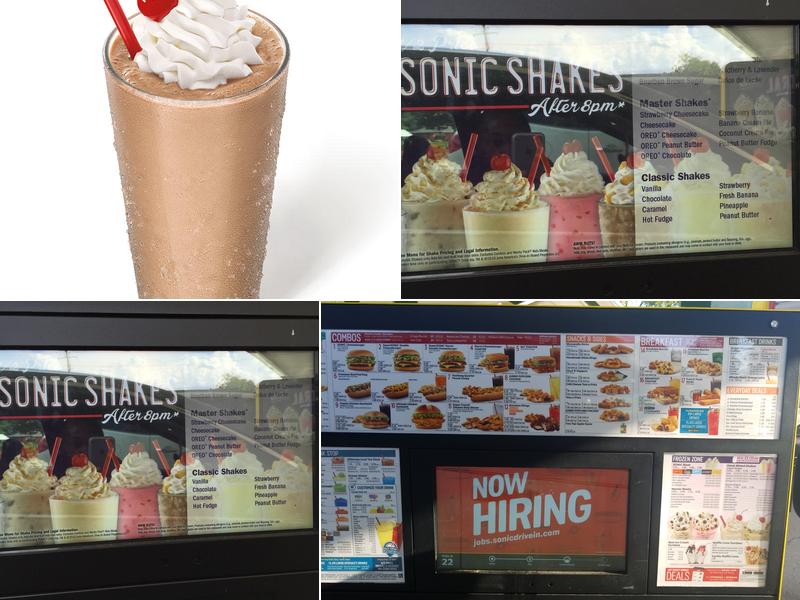 Sonic Drive-In Menu
