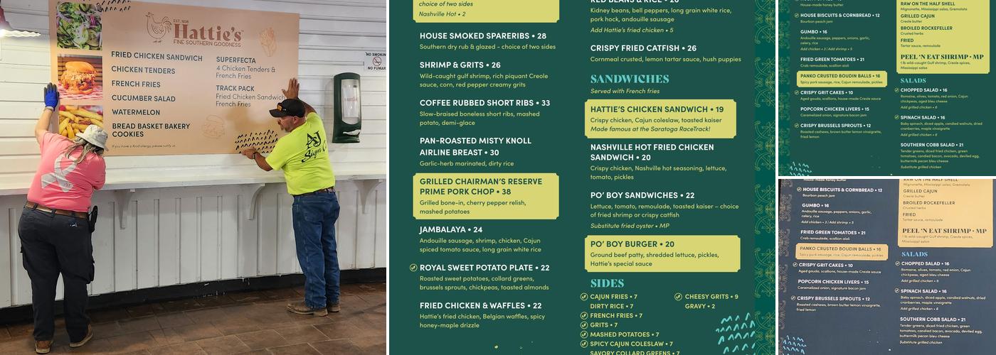 Hattie's Restaurants Albany Menu