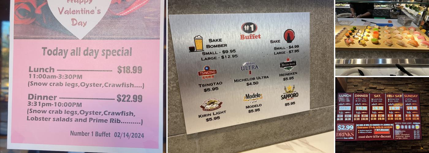 Number 1 buffet Menu