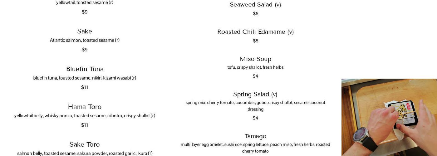 Little Nishi Menu