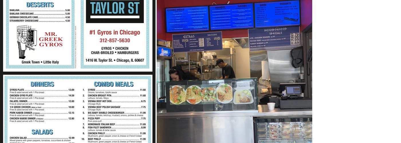 Mr Greek Gyros - Taylor St Menu
