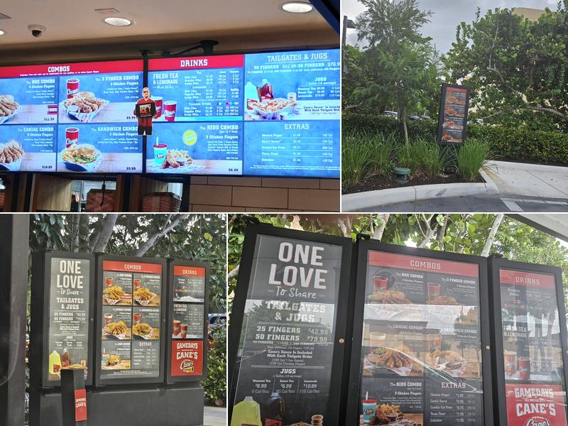 Raising Cane's Chicken Fingers Menu