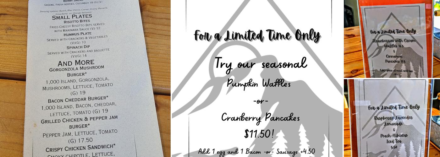 Alpine Crossing and Kitchen Menu