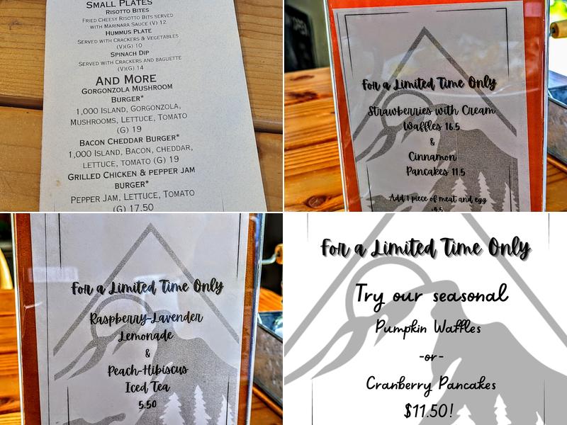 Alpine Crossing and Kitchen Menu