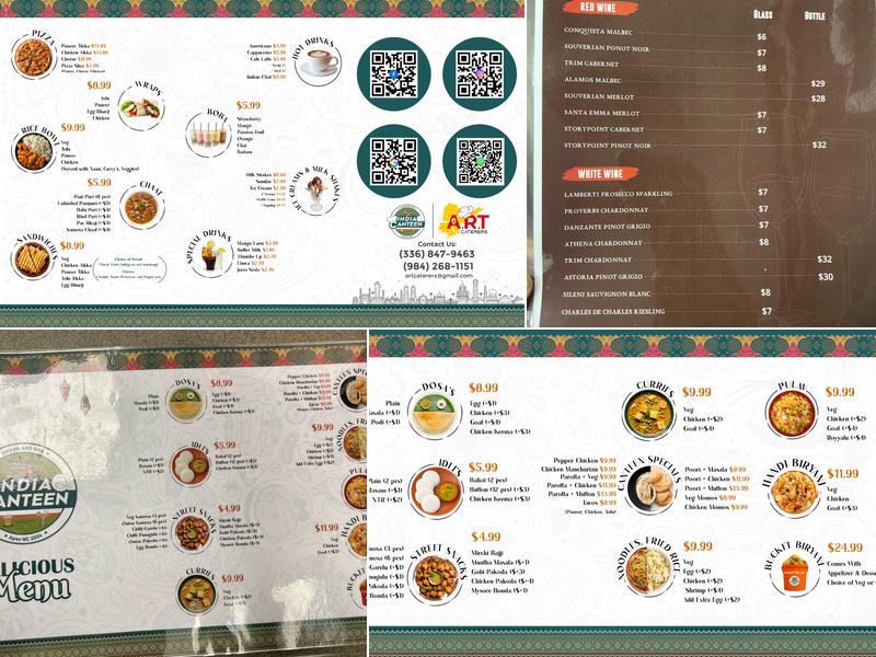 India Canteen Menu