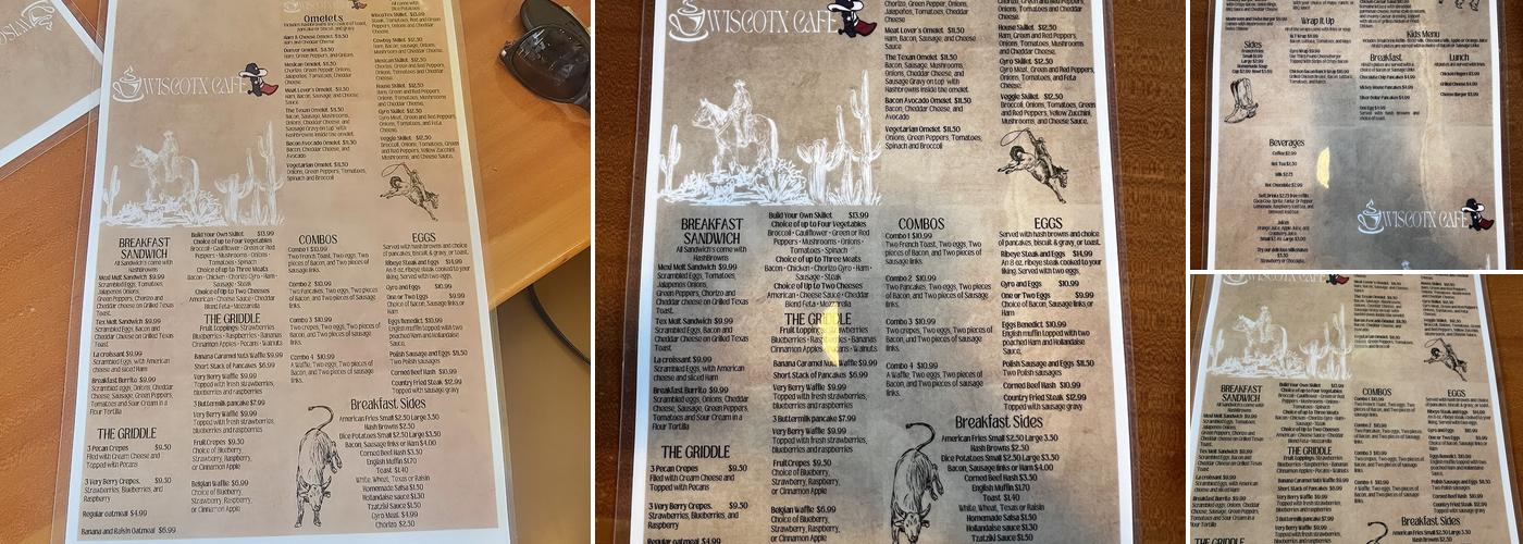 WiscoTx Cafe Menu