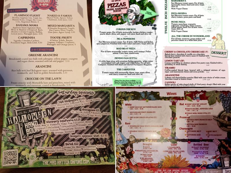 The Mad Hatter Menu