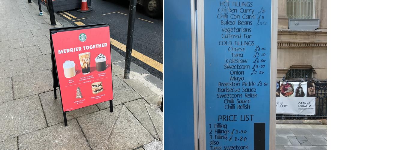 Starbucks Coffee Menu