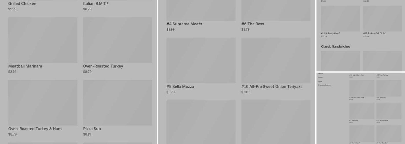 Subway Menu