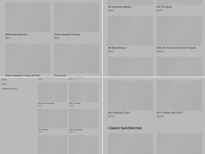 Subway Menu