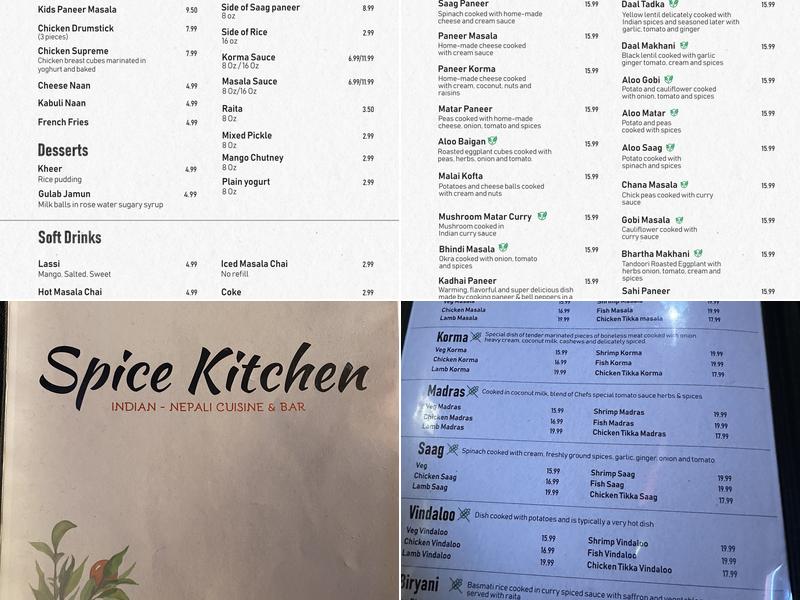 Spice Kitchen Thornton Menu