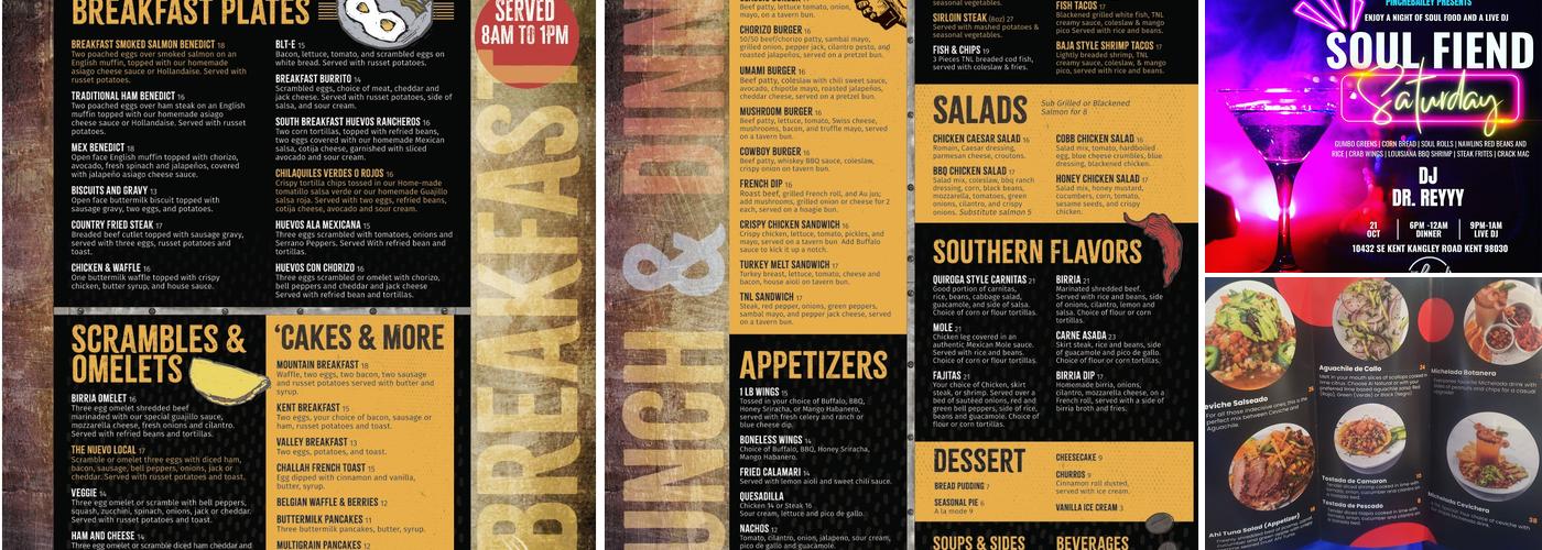 The New Local Restaurante y Bar Menu