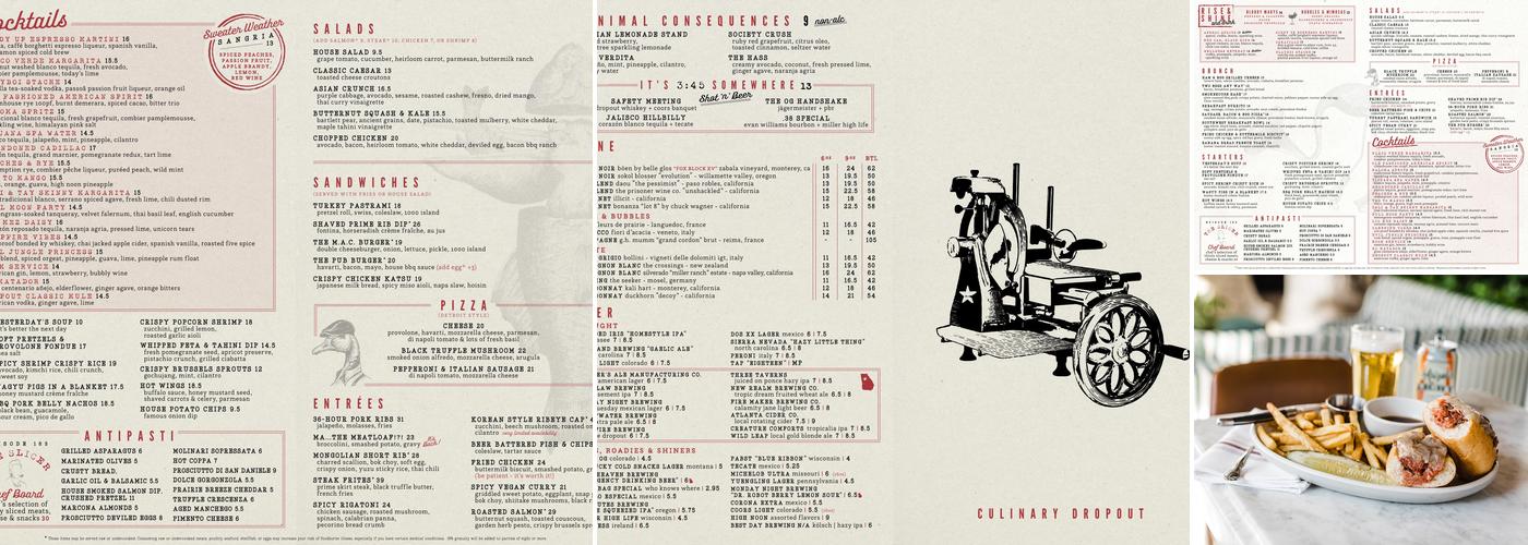 Culinary Dropout Menu