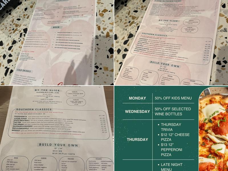 Peach State Pizza Menu