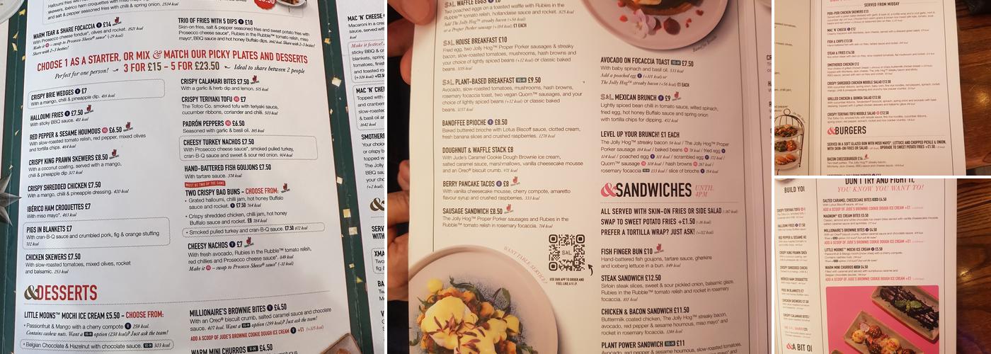 Slug & Lettuce - Oxford Menu