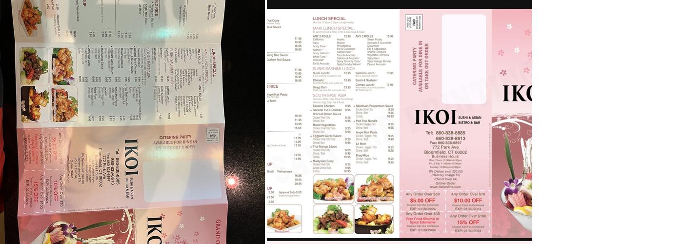 Ikoi Menu
