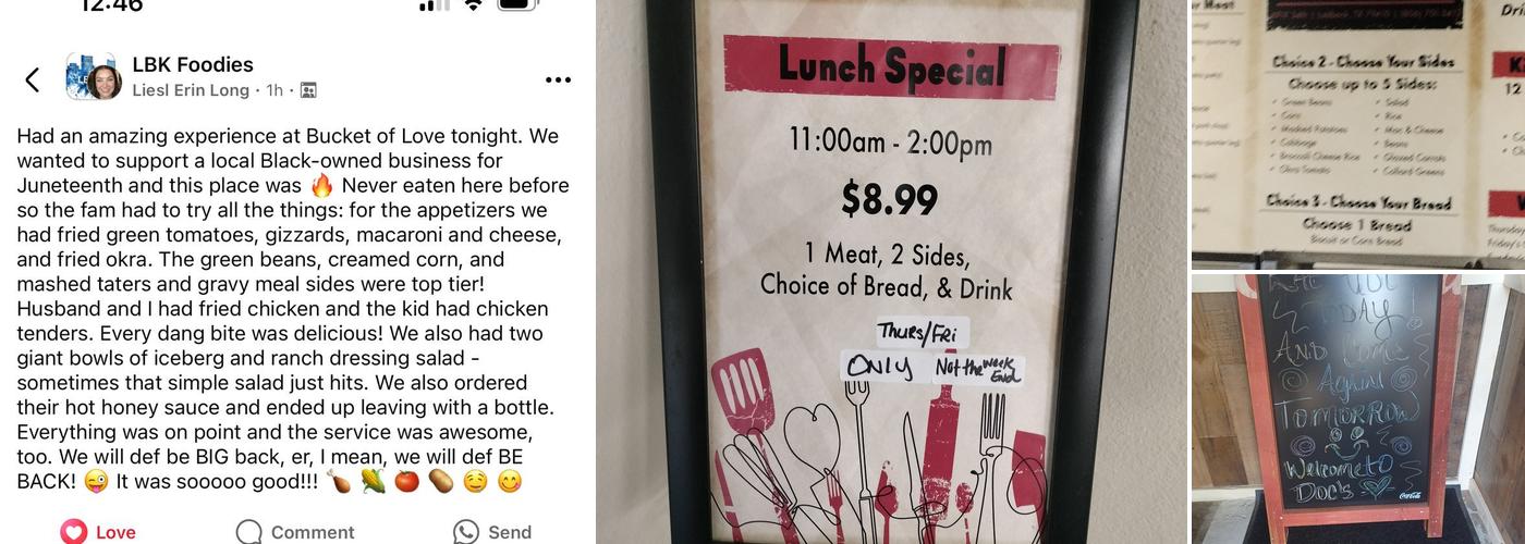 Doc's Cafeteria Menu