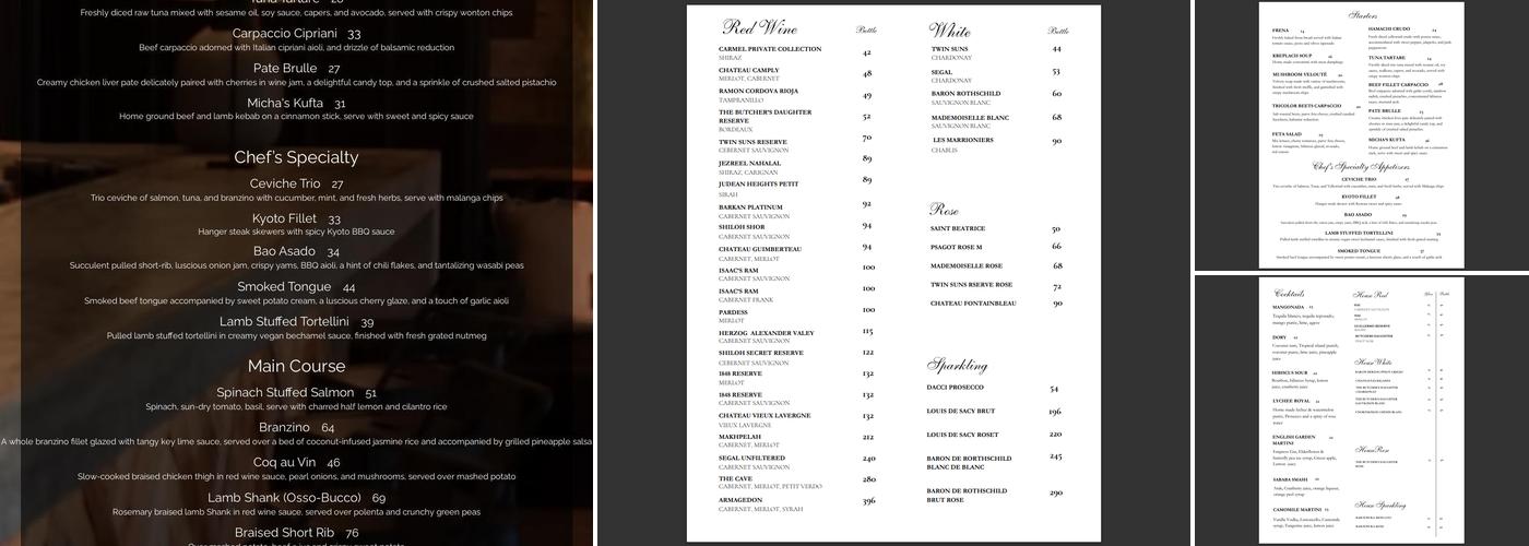 Silan Menu