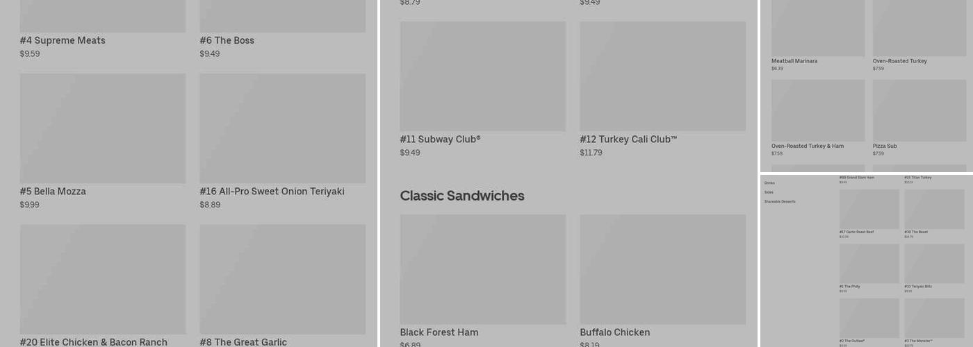 Subway Menu