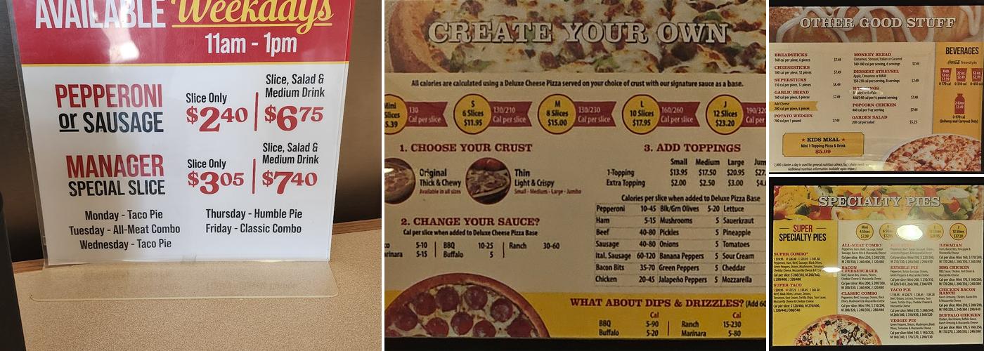 Godfather's Pizza Menu