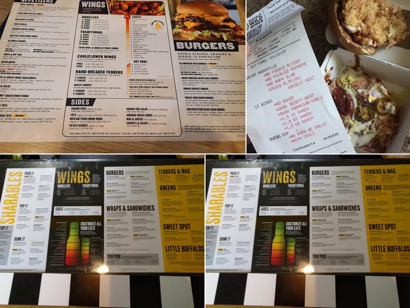 Buffalo Wild Wings Menu