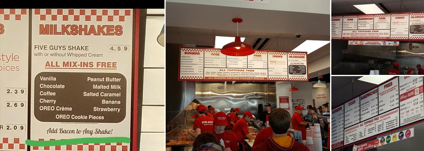 Five Guys Menu