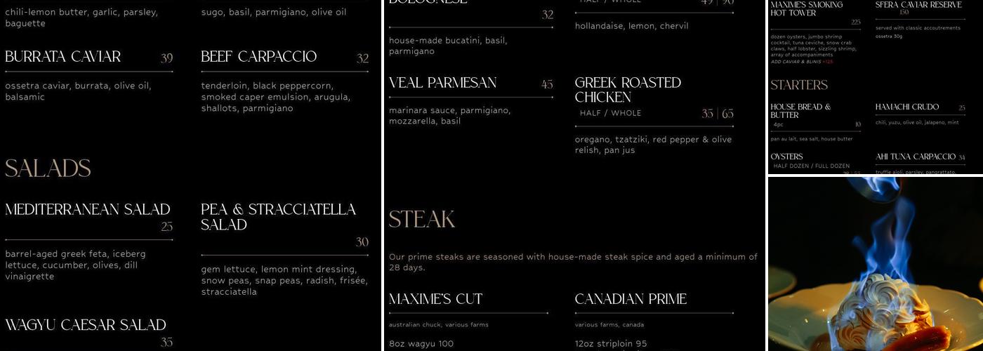 Maxime's Menu