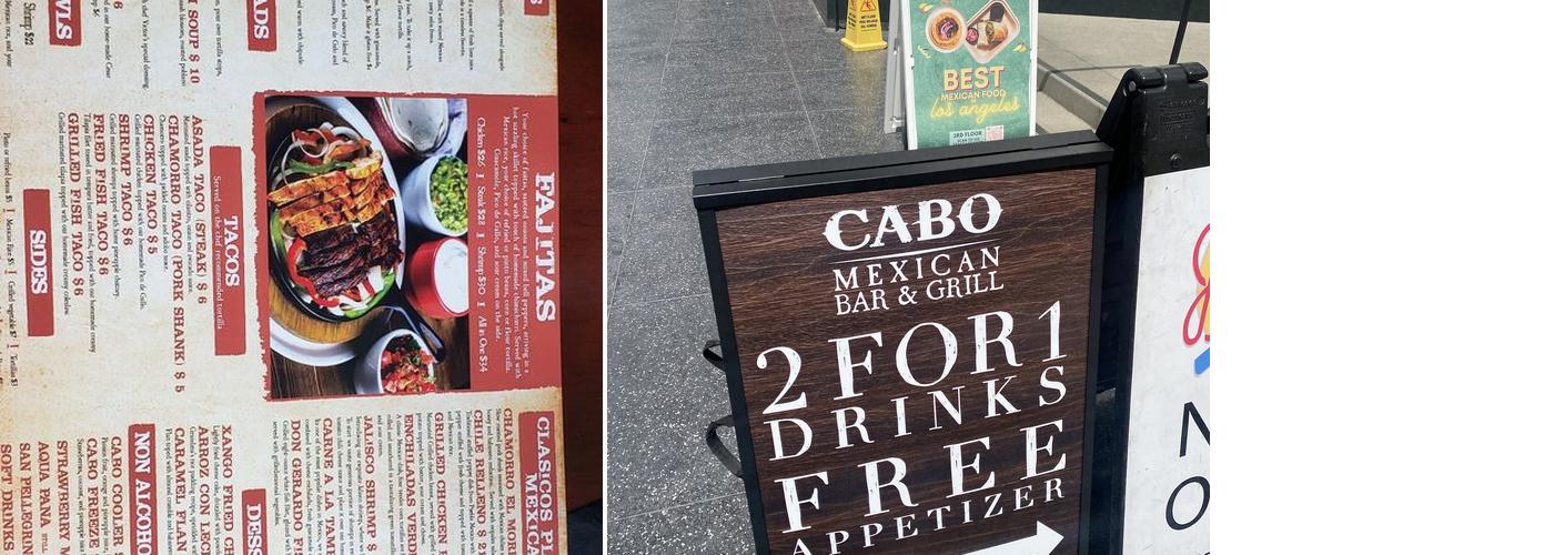 Cabo Wabo Cantina Hollywood Menu