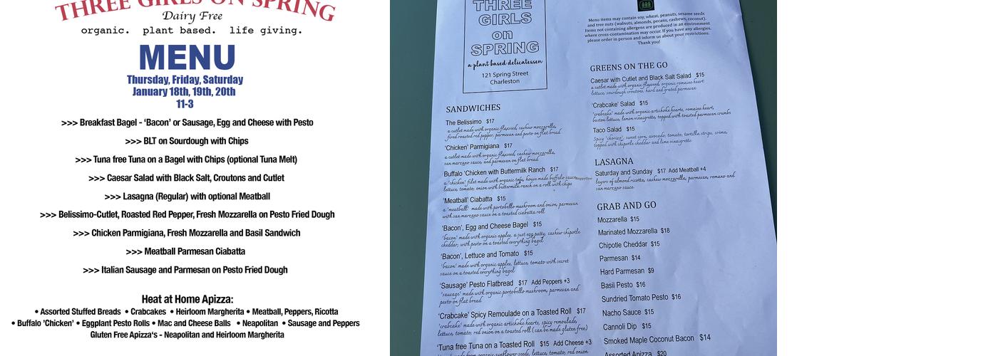 Three Girls on Spring Menu