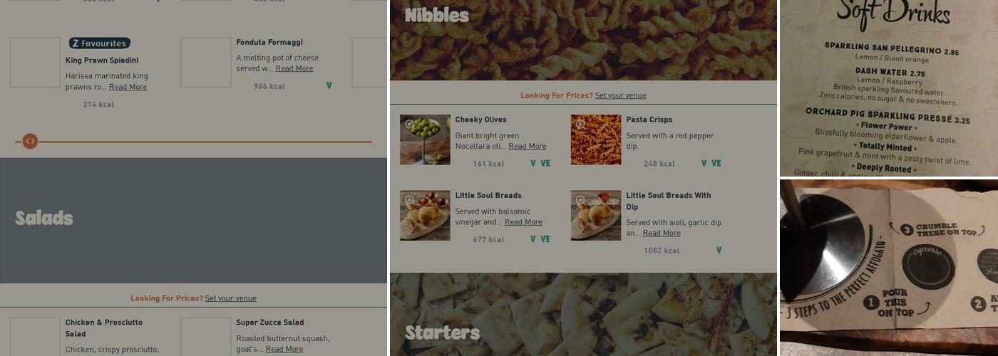Zizzi - Manchester Corn Exchange Menu