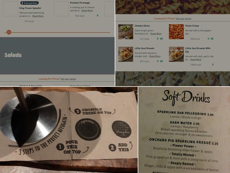 Zizzi - Manchester Corn Exchange Menu