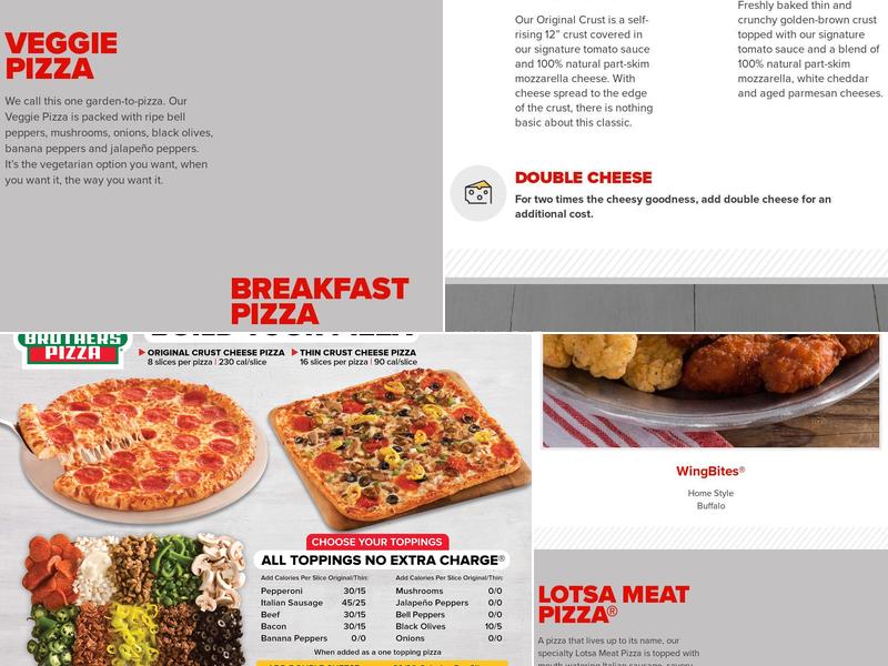 Hunt Brothers Pizza Menu