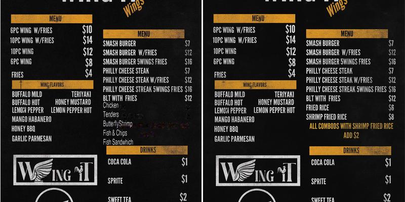 Wing iT BBQ Menu